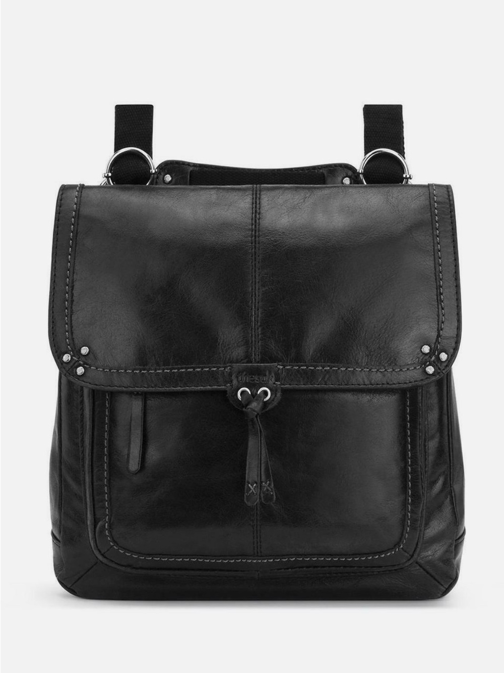 The Sak Ventura Classic Black Leather Convertible Crossbody Messenger Bag
